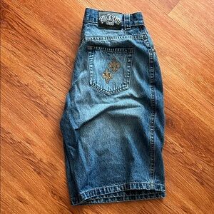 SMITH Men's Denim Shorts with Gold Detail